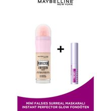 Maybelline Super Instant Perfector Glow 00 Fair Light Fondöten + Mini Falsies Surreal Maskara