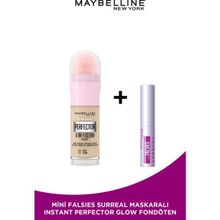 Maybelline Super Instant Perfector Glow 01 Light Fondöten + Mini Falsies Surreal Maskara
