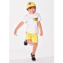 Mayoral 3675 Sarı Baskılı Erkek Çocuk T-shirt Şort Takımı
