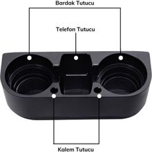 Mbois Araç İçi Oto Koltuk Arası Yanı Bardak Kalem Cep Telefon Tutucu Konsol Bardaklık
