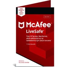Mcafee Ue Livesafe 1 Yıl Antivirüs Programı
