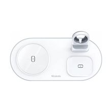 Mcdodo CH-7062 15W Beyaz 3in1 Çoklu Magsafe TWS Kulaklık Watch Saat ve Telefon Şarj Ünitesi