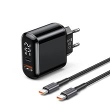 Mcdodo CH-7172 PD3 20W Siyah USB 1 Type-C Girişli USB-C to USB-C Kablolu Göstergeli Şarj Adaptörü