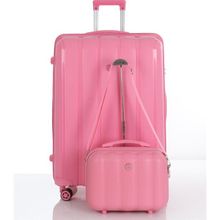 Mcs V305 Pembe Büyük-Makyaj 2'li Polipropilen Valiz Seti