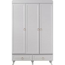 Mdf Malzeme Aqua White 3 Kapılı Bebek Odası Dolap - Beyaz
