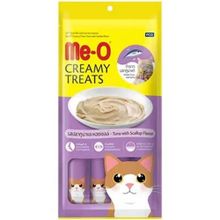 Me-O 4x15 gr Creamy Treats Deniz Tarağı Ton Balıklı Ek Besin Kedi Ödülü