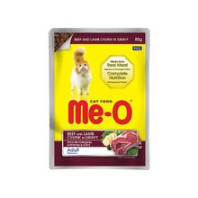 Me-O 6x80 gr Dana ve Kuzu Etli Kedi Pouch Konservesi