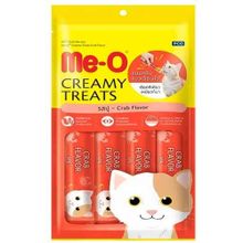 Me-O Creamy Treats Yengeç ve Ton Balıklı 4x15 gr Ek Besin ve Kedi Ödülü
