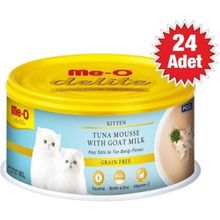 Me-O Delite Tahılsız Keçi Sütlü ve Ton Balıklı 24x80 gr Yavru Kedi Konservesi