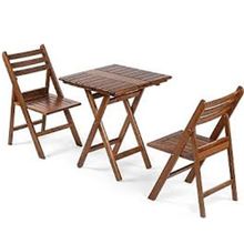 Mebel Stil İspanya Atina 60x60 cm Ceviz Balkon Masa Takım