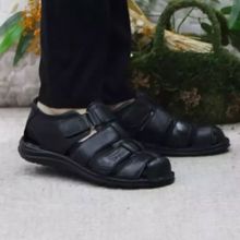 Mehmet Mete 102 Siyah Kale Comfort Hakiki Deri Erkek Sandalet