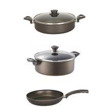 Mehtap Onyx Teflon 24 cm Karnıyarık+24 cm Tencere+24 cm Tava Seti