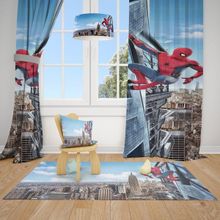 Mekta Home MKT-103 Örümcek Adam Spider Man 2 Kanat Renkli 140x200 cm Çocuk Odası Perde