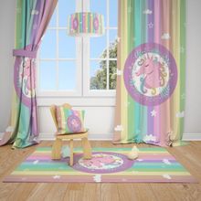 Mekta Home MKT-122 Renkli 2 Kanat 70x260 cm Çocuk Odası Perde