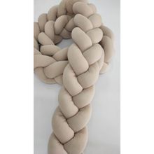 Meleğin Işıklı Topları 380 cm 3'lü Örgü Koruma /70X120 Anne Yanı Park Beşik - Yatak Koruyucu - Bej