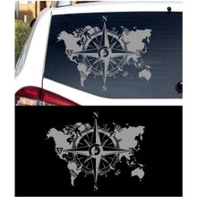 Melek Pazarı S1322 Dünya Pusula off Road Gümüş 120x93 cm Oto Sticker