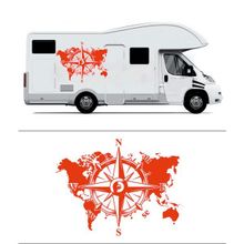 Melek Pazarı S1322 Dünya Pusula off Road Kırmızı 60x46 cm Oto Sticker