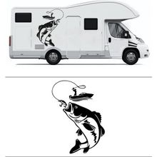 Melek Pazarı S1863 Balık Avı Siyah 50x36 cm Oto Sticker