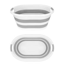 Meleni Home 2'li Set Katlanabilir 10 lt Çamaşır Sepeti Katlanabilir Akordiyon Su Kovası