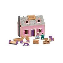 Melissa&Doug Ahşap Taşınabilir Küçük Mobilyalı Ev