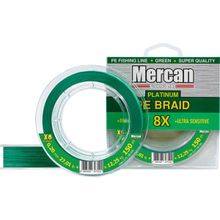 Mercan PE Örgü Platinum 8X İp 0.20 mm - 150 mt Yeşil Makara Misina