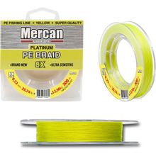 Mercan PE Örgü Platinum 8X İp 0.24 mm - 300 mt Sarı Misina