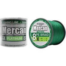 Mercan PE Örgü Platinum 8X İp 0.37 mm - 1000 mt Yeşil Misina