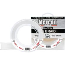 Mercan PE Örgü Platinum X8 İp 300 m Beyaz 0.08 mm Misina
