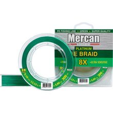 Mercan PE Örgü Platinum X8 İp 300 m Yeşil 0.10 mm Misina