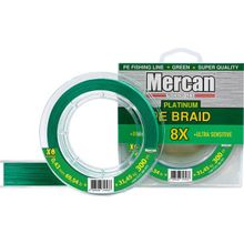 Mercan PE Örgü Platinum X8 İp 300 m Yeşil 0.43 mm Misina
