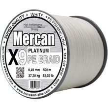 Mercan Pe Örgü Platinum X9 İp 0.45 mm - 500 mt Beyaz Misina