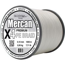 Mercan PE Örgü Premium 4X İp 0.10 mm - 1000 mt Beyaz Misina