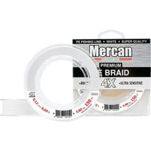 Mercan PE Örgü Premium 4X İp 0.12 mm - 150 mt Beyaz Makara Misina