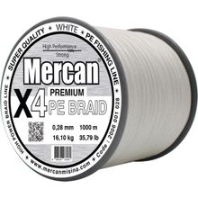 Mercan PE Örgü Premium 4X İp 0.28 mm - 1000 mt Beyaz Misina