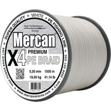 Mercan PE Örgü Premium 4X İp 0.30 mm - 1000 mt Beyaz Misina