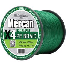 Mercan PE Örgü Premium 4X İp 0.30 mm - 1000 mt Yeşil Misina