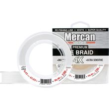 Mercan PE Örgü Premium 4X İp 0.43 mm - 150 mt Beyaz Makara Misina