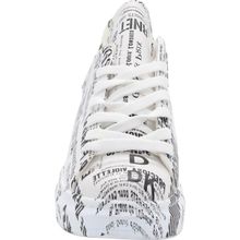MergenShoes 0330 Beyaz Siyah Dikişli Kadın Spor Ayakkabı