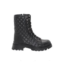 MergenShoes 3085 Siyah Fermuarlı Bağcıklı Kadın Bot