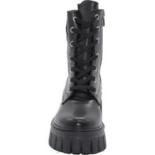 MergenShoes 3087 Siyah Fermuarlı Bağcıklı Kadın Bot