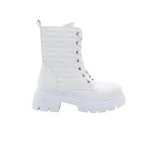 MergenShoes BF183 Beyaz Bağcıklı Fermuarlı Kadın Bot