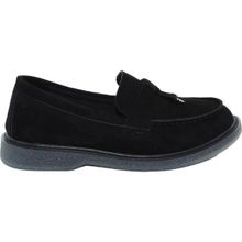MergenShoes G058 Siyah Süet Kauçuk Taban Kadın Günlük Ayakkabı