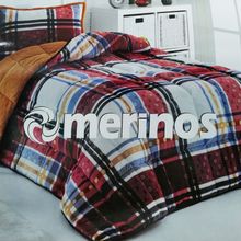Merinos Comforter Boris Kırmızı Mavi Çift Kişilik Yorgan Seti