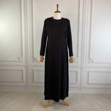Mersha Collection Mersha Uzun Kol Astar Emzirme Elbisesi - Lohusa Içlik - Emzirme Içlik - Siyah - 44