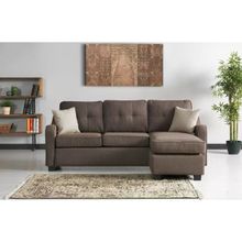 Meşe Home Plus Kılıflı Torba Yaylı Keten Kumaş Fonksiyonel Çift Yönlü Köşe Takımı Kahverengi