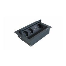 Metalline Revo-Line Antrasit Dönmeli Masaüstü USB Priz Kutusu