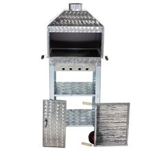 METEHAN MTH-80 Davlumbazlı Bacalı 4 Teker Maltız Izgaralı Mangal