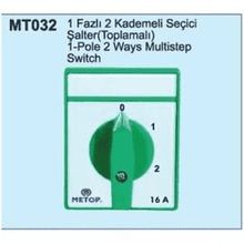 Metop MT032 10A 1 Faz 2 Kademeli Seçici Komütatör Şalter