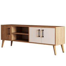 Mezza 1584 Sepet Beyaz Exxen 150 cm Ahşap Ayaklı Tv Ünitesi