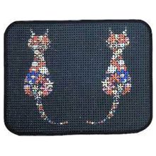 Miapet 60x45 cm Ters Kediler Siyah Elekli Desenli Kedi Tuvalet Önü Paspası
